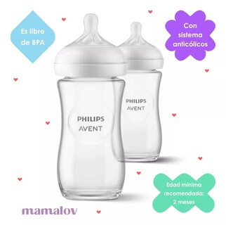 Foto 5 | Foto 5 | Set de 2 Biberones de Vidrio Avent Antigoteo Color Transparente 8 oz