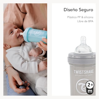 Foto 3 | Foto 3 | Biberón 260ml 2m+ Twistshake Anti-cólicos Tetina Confort Color Negro