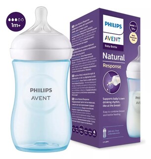 Foto 2 | Foto 2 | Biberón Avent Natural Response Antigoteo Color 9oz 1m+ Azul