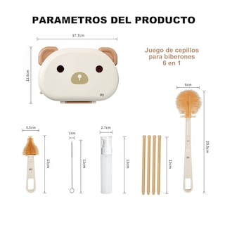 Foto 4 | Foto 4 | Juego De Cepillo De Viaje Biberón Portátil 6 Pcs Eo Safe Imports Esi-21215 Blanco