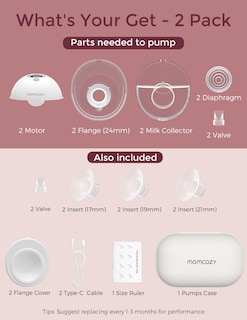 Foto 7 | Foto 7 | Extractor De Leche Momcozy M5, Portátil, Para Boca De Bebé, Paquete De 2, Gris - Venta Internacional.
