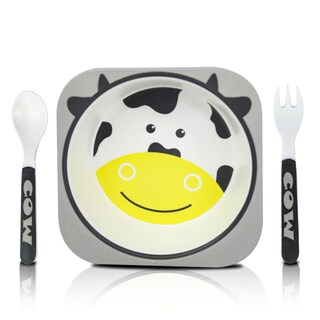 Foto 1 | Foto 1 | Plato Hondo Con Cubiertos Para Niños Vaca