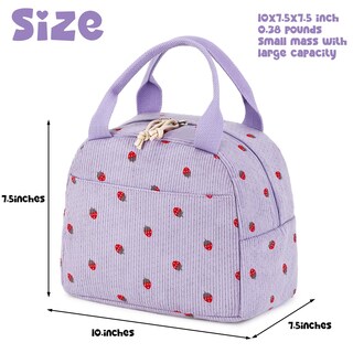 Foto 2 | Foto 2 | Bolsa De Almuerzo Bluboon Corduroy, Aislante, Reutilizable, Color Morado - Venta Internacional.