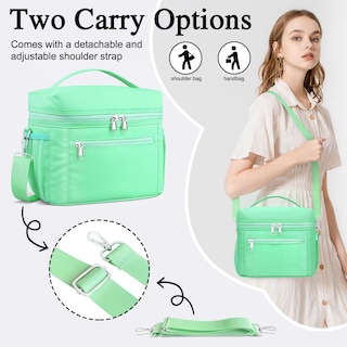 Foto 4 | Foto 4 | Bolsa De Almuerzo Dalinda, Ligera, Aislante, A Prueba De Fugas, Color Verde Menta - Venta Internacional.