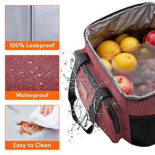 Foto 4 | Foto 4 | Bolsa De Almuerzo Lifewit, Grande, Aislante, 15 Litros, Color Rojo Vino, 24 Latas - Venta Internacional.
