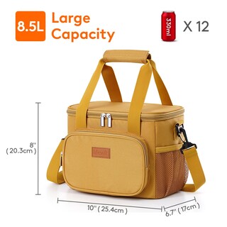 Foto 3 | Foto 3 | Lonchera Lifewit, Tamaño Mediano, Aislante, 8,5 L, Color Marrón, 12 Latas - Venta Internacional.