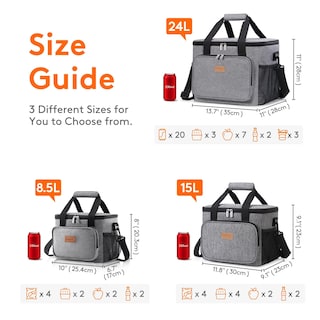 Foto 4 | Foto 4 | Bolsa De Almuerzo Lifewit, Grande, Aislante, 15 L, Gris, 24 Latas - Venta Internacional.