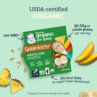 Foto 3 | Foto 3 | Baby Food Gerber Organic Grain & Grow Morning Bowl, 130 G X 8 - Venta Internacional.
