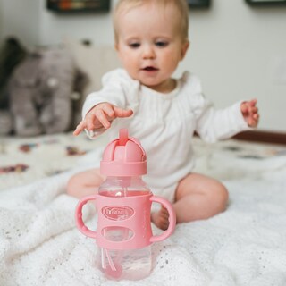 Foto 3 | Foto 3 | Botella Sippy Straw Dr. Brown's Milestones 270 Ml, Gris Y Rosa - Venta Internacional.