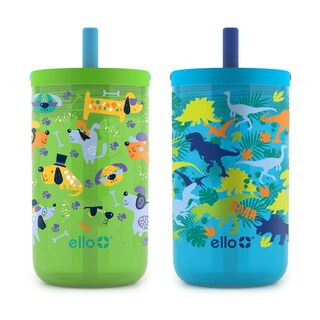 Foto 1 | Foto 1 | Juego De Vasos Ello Bop Para Niños, Paquete De 2 Unidades, 350 Ml, Con Tapa Y Pajita, Sin Bpa - Venta Internacional.