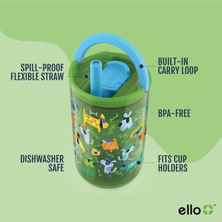 Foto 3 | Foto 3 | Juego De Vasos Ello Bop Para Niños, Paquete De 2 Unidades, 350 Ml, Con Tapa Y Pajita, Sin Bpa - Venta Internacional.