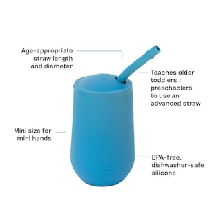 Foto 2 | Foto 2 | Cup Ezpz Happy Cup + Straw System 100% Silicona 240 Ml Azul - Venta Internacional.