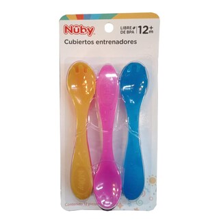 Foto 1 | Foto 1 | Cubiertos Para Niños Nuby 12pz Naranja Rosa Azul
