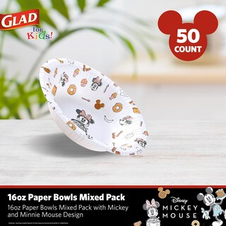 Foto 2 | Foto 2 | Cuencos De Papel Glad Para Niños Disney Mickey And Friends, 480 Ml, 50 Unidades - Venta Internacional.