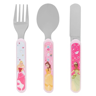 Foto 2 | Foto 2 | Juego De Cubiertos Reutilizables Disney Princess De Metal Para Niños De 12 M O Más - Venta Internacional.