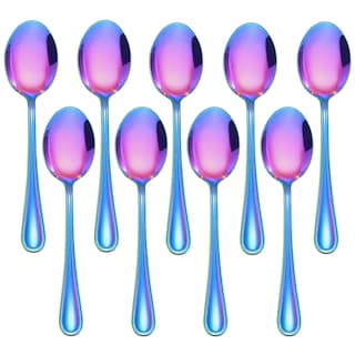 Foto 1 | Foto 1 | Juego De 9 Cucharas Para Niños Pequeños Lianyu Rainbow De Acero Inoxidable - Venta Internacional.