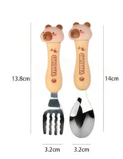 Foto 4 | Foto 4 | Tenedor Y Cuchara Sopera Con Forma De Capibara + Gratis Termo Güish De Regalo