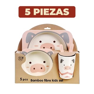 Foto 7 | Foto 7 | Set de Alimentación Infantil Portátil con Diseño de Cerdito