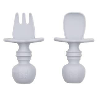 Foto 1 | Foto 1 | Cuchara y Tenedor para Bebés Bumkins Chewtensils de Silicona Gris - Venta Internacional