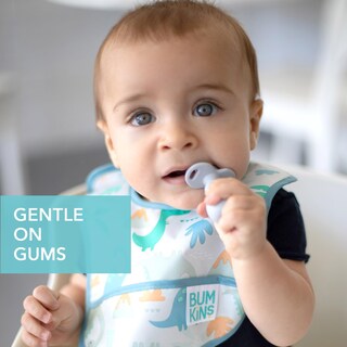 Foto 2 | Foto 2 | Cuchara y Tenedor para Bebés Bumkins Chewtensils de Silicona Gris - Venta Internacional