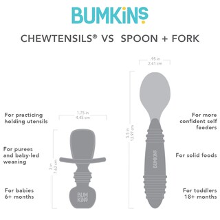 Foto 5 | Foto 5 | Cuchara y Tenedor para Bebés Bumkins Chewtensils de Silicona Gris - Venta Internacional