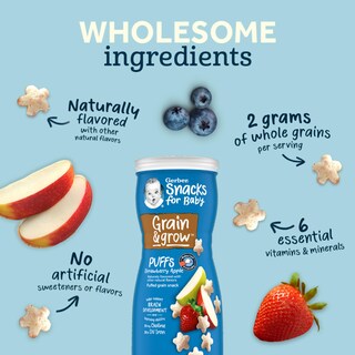 Foto 3 | Foto 3 | Baby Snacks Gerber Puffs Manzana Y Fresa 44 Ml (paquete De 6) - Venta Internacional.