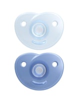 Chupón Soothie Avent 3-18m 2pz color Azul con Diseño de Corazón