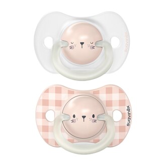 Foto 1 | Foto 1 | Chupones Nocturnos Suavinex 0 A 6 Meses Color Rosa Brilla En La Oscuridad 2 Piezas