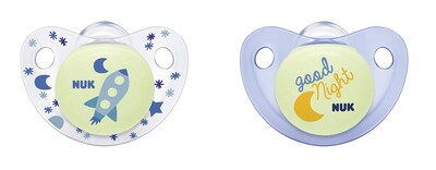 Foto 1 | Foto 1 | Chupete Nuk, Lindo Como Un Botón, Que Brilla En La Oscuridad Para Niños De 0 A 6 M, Paquete De 2 - Venta Internacional.