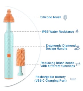 Foto 4 | Foto 4 | Multifunción Cepillo Electrico Limpiador Biberones Y Taza Color Rosa