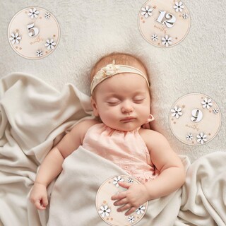 Foto 6 | Foto 6 | Baby Monthly Milestone Cards Whaline, 12 Unidades, 3d, Madera De Margarita - Venta Internacional.