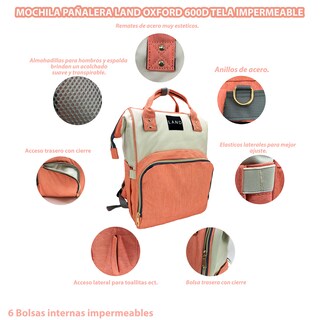 Foto 2 | Foto 2 | Pañalera Mochila Ecobaby Original Land Térmica Multicolor Impermeable Oxford 600D