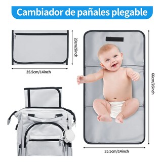 Foto 2 | Foto 2 | Pañalera Mochila Belug Para Bebe Impermeable Cambiador Mochila 3pz Gris