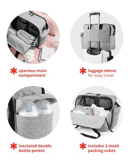 Foto 3 | Foto 3 | Bolsa De Pañales Skip Hop Iconic Duo Weekender, Gris Melange - Venta Internacional.