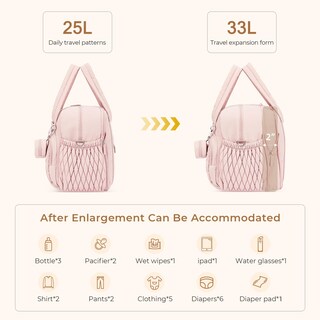 Foto 7 | Foto 7 | Bolsa De Pañales Telena Travel Crossbody, Grande, Rosa Con Funda - Venta Internacional.