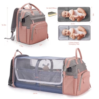 Foto 5 | Foto 5 | Mochila Para Pañales Derjunstar, Grande, Impermeable, Rosa - Venta Internacional.