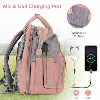 Foto 7 | Foto 7 | Mochila Para Pañales Derjunstar, Grande, Impermeable, Rosa - Venta Internacional.