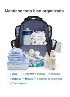 Foto 2 | Foto 2 | Mochila Pañalera Para Bebé Impermeable Y Espaciosa Con Bolsillos Térmicos Para Biberón Organizador Multifuncional Ideal