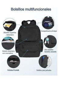 Foto 3 | Foto 3 | Mochila Pañalera Para Bebé Impermeable Y Espaciosa Con Bolsillos Térmicos Para Biberón Organizador Multifuncional Ideal