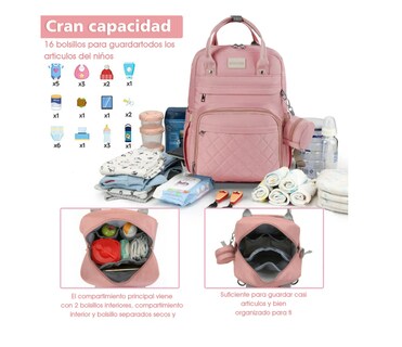 Foto 2 | Foto 2 | Pañalera Mochila Para Bebe Mama Moderna Impermeable De Viaje