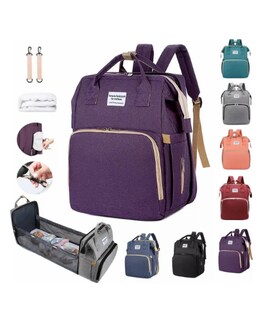 Foto 1 | Foto 1 | Mochila Panalera Cuna Impermeable Multifunción Bebe Viaje Kazome Ho-01 Mochila Pañalera Impermeable Violeta