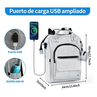 Foto 3 | Foto 3 | Pañalera Mochila Para Bebe Impermeable Eo Safe Imports Esi-21119 Color Gris