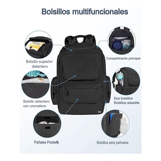 Foto 4 | Foto 4 | Mochila Pañalera Para Bebé Impermeable Eo Safe Imports Esi-21112 Negro