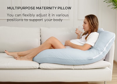 Foto 5 | Foto 5 | Almohada De Embarazo Momcozy En Forma De U Para Todo El Cuerpo, Azul Claro - Venta Internacional.