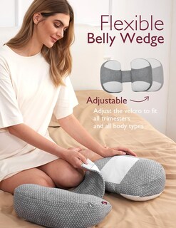 Foto 5 | Foto 5 | Almohada De Embarazo Momcozy Plus En Forma De W Ajustable Gris/blanco - Venta Internacional.