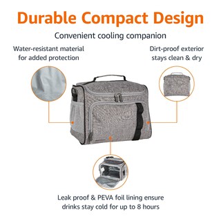 Foto 2 | Foto 2 | Bolsa Térmica Amazon Basics Con Aislamiento Suave Con Capacidad Para 24 Latas, Gris - Venta Internacional.