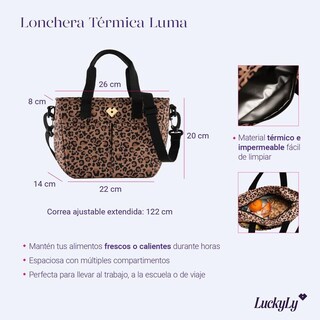 Foto 5 | Foto 5 | Lonchera Luckyly Luma Térmica Tipo Bolsa Crossbody Mujer Con Múltiples Compartimentos Impermeable Anti Derrames Multicolor