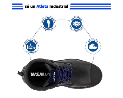 Foto 6 | Foto 6 | Zapato De Seguridad Industrial Wsm 2957-mt Color Negro - Cómodo Y Ligero