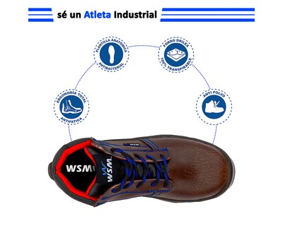 Foto 6 | Foto 6 | Zapato De Seguridad Industrial Wsm 2958-mt Color Marrón - Cómodo Y Ligero