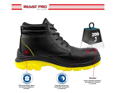 Foto 3 | Foto 3 | Zapato de Seguridad Tigo By Wsm 9005-mt Ergonómico y Muy Ligero color Negro